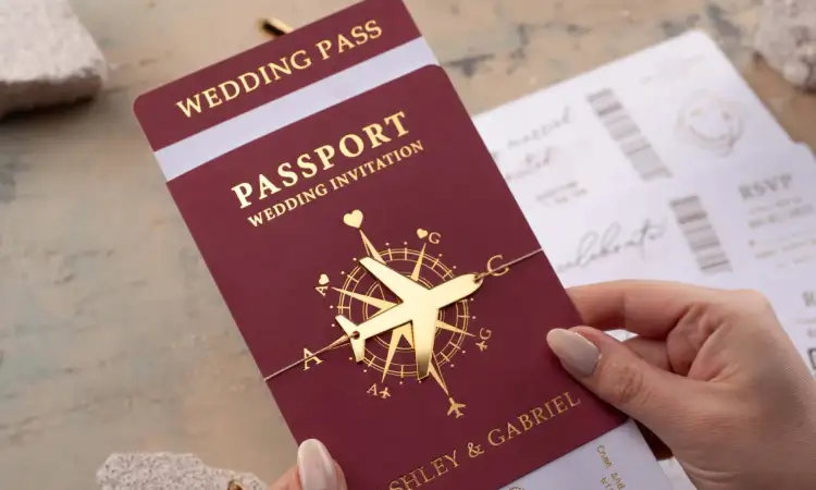 Desain boarding pass, Sumber: halyawedding.com
