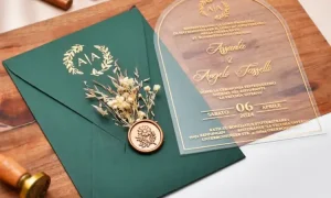 Undangan akrilik dengan pressed flower, Sumber: etsystatic.com
