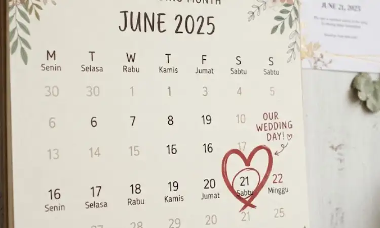 Menentukan tanggal pernikahan, Sumber: AI