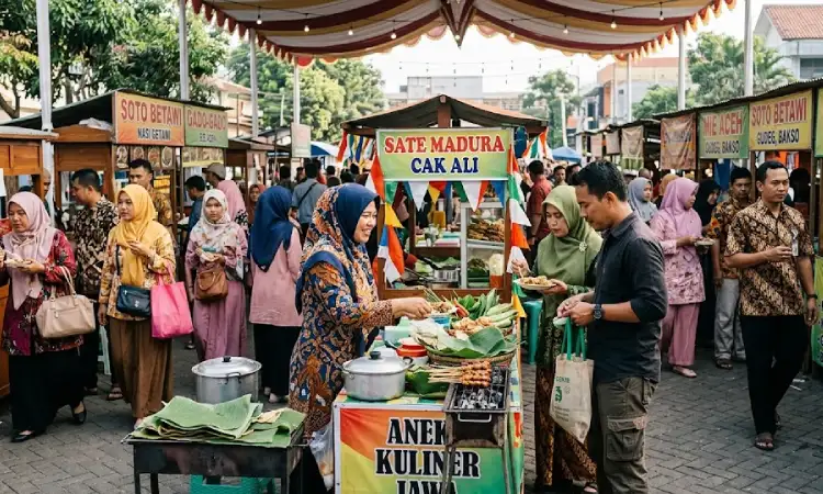 Konsep bazar makanan asal nusantara, Sumber: AI